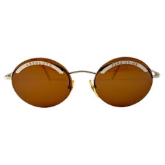 New Fendissime Absolute Oval Brown Lenses Sunglasses 1990's Italy