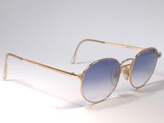 New Fendissime Gold Blue Gradient Lenses Sunglasses 1990's Italy
