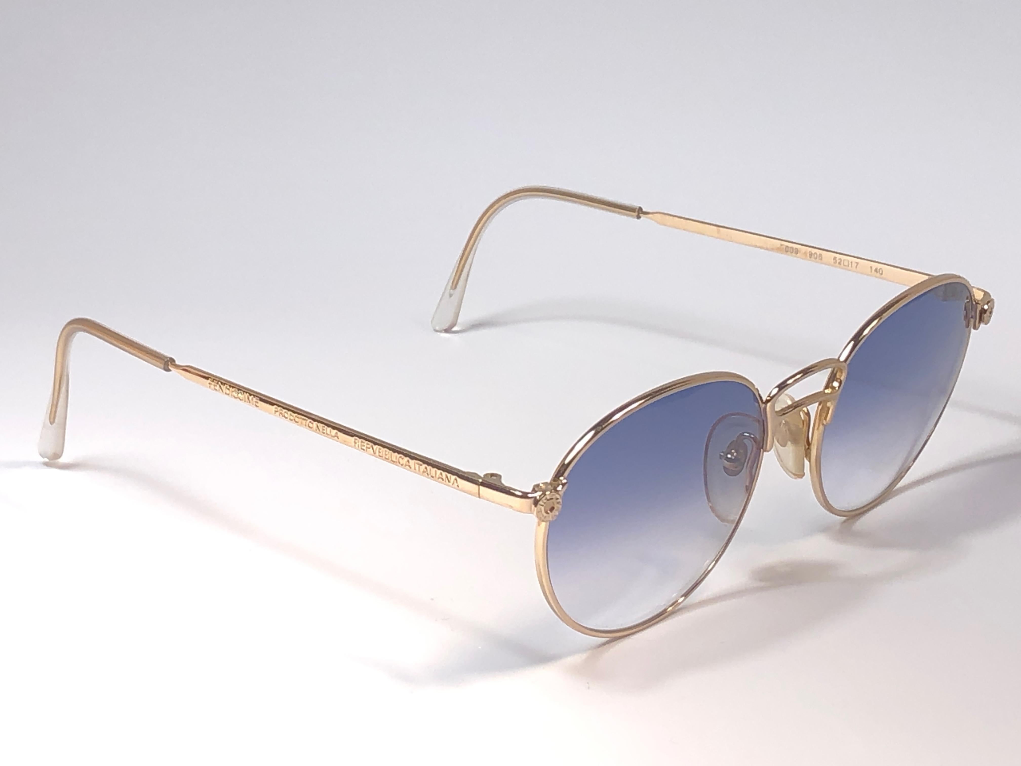 Neu Fendissime Goldblaue Gradient-Lenses Sonnenbrille 1990er Jahre Italien im Angebot 4