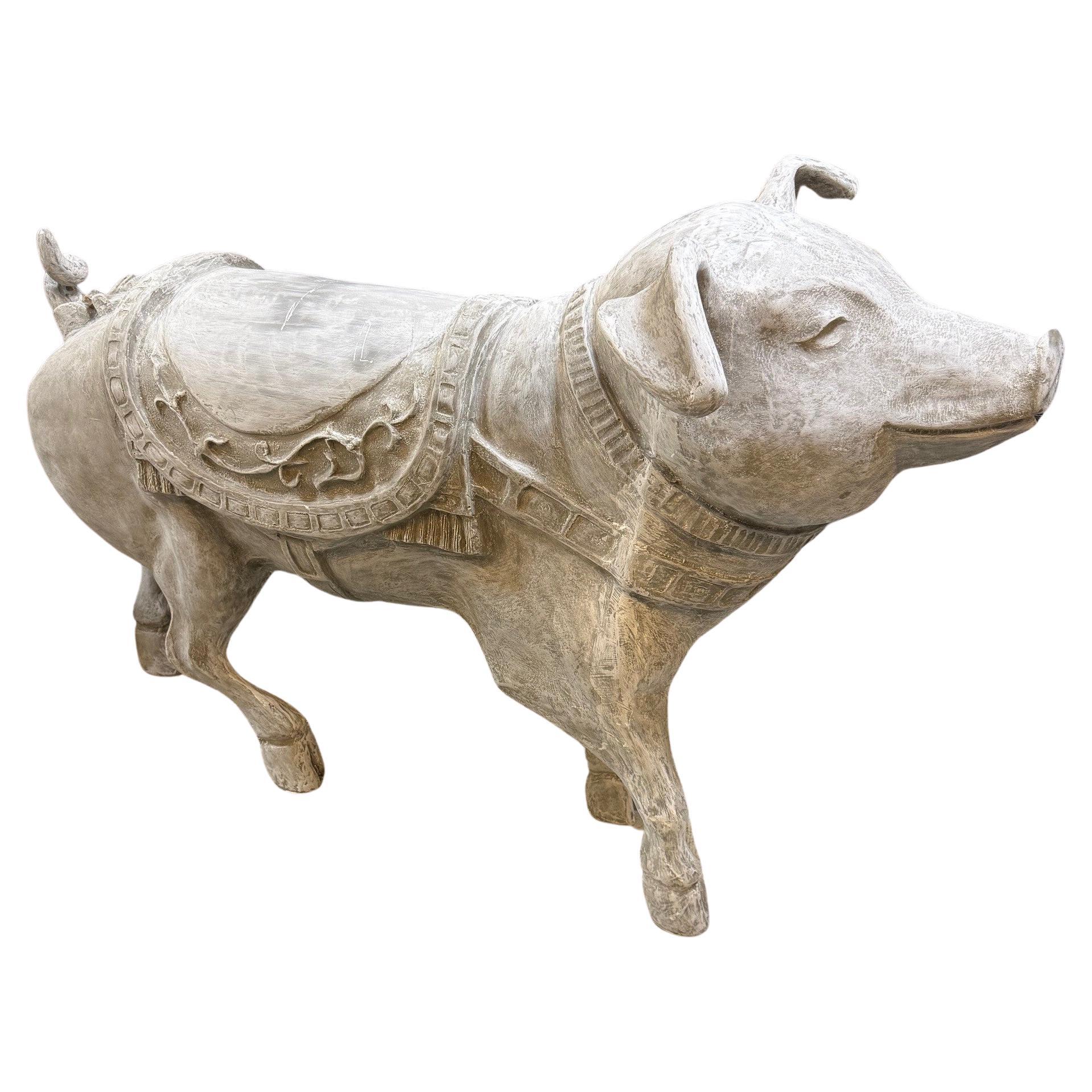 New Fiberglass Carousel Pig Life Size (cochon de manège en fibre de verre)