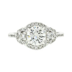 New Fine 18k White Gold 1.69ctw GIA Round Brilliant Cut Diamond Engagement Ring