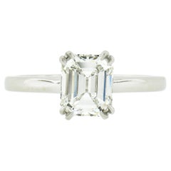 New Fine Platinum 1.38ct GIA D VS1 Emerald Cut Diamond Solitaire Engagement Ring