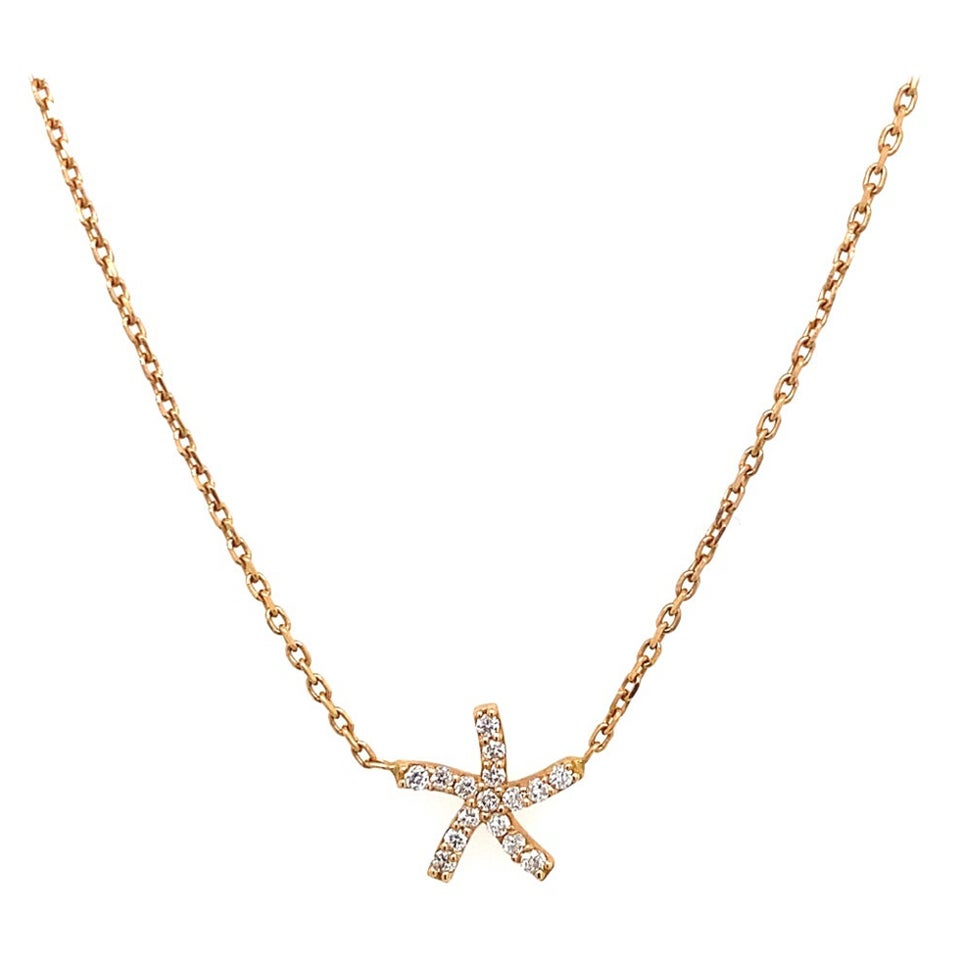Nuevo collar de diamantes de alta calidad con diamantes y cadena en oro rosa de 18 ct
