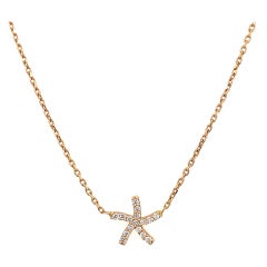 Nuova collana di diamanti di alta qualità con diamanti e catena in oro rosa 18 ct.