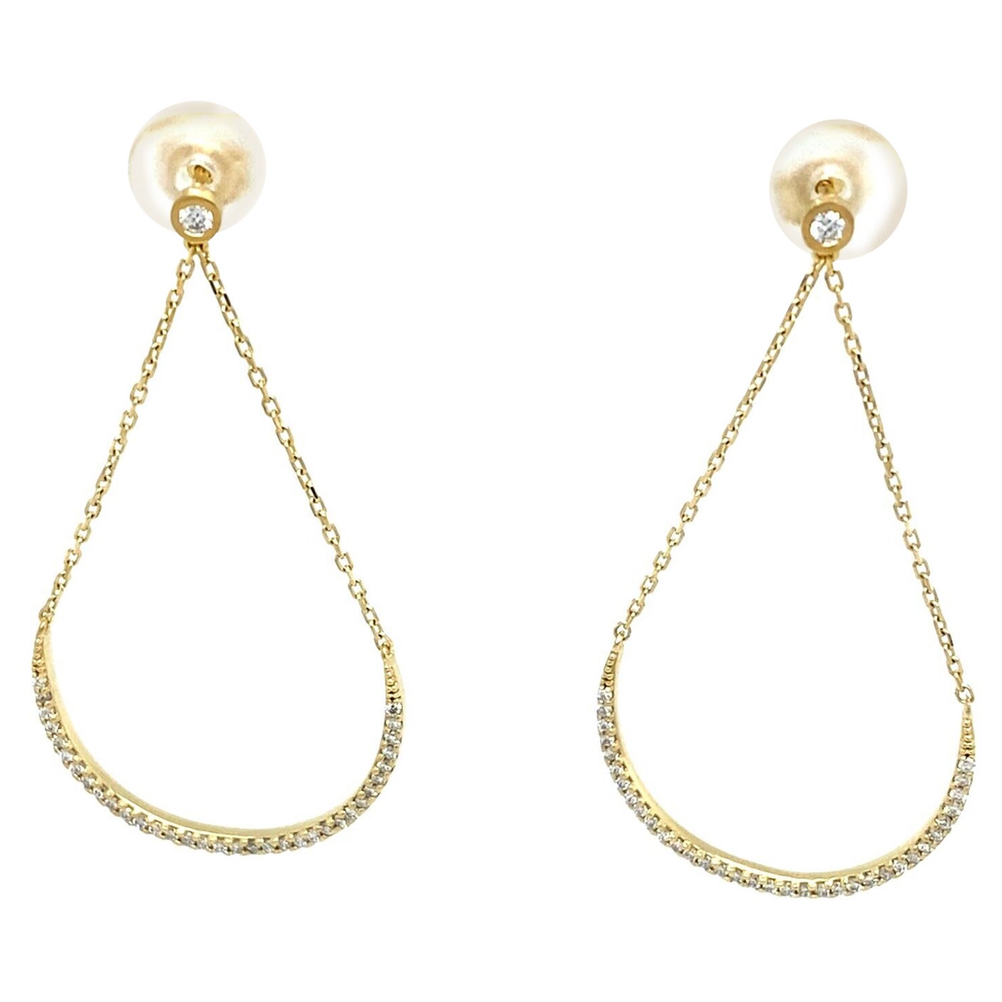 Nuevos Pendientes Cuentagotas de Alta Calidad engastados con 0,60 ct de diamantes en oro amarillo de 18 ct