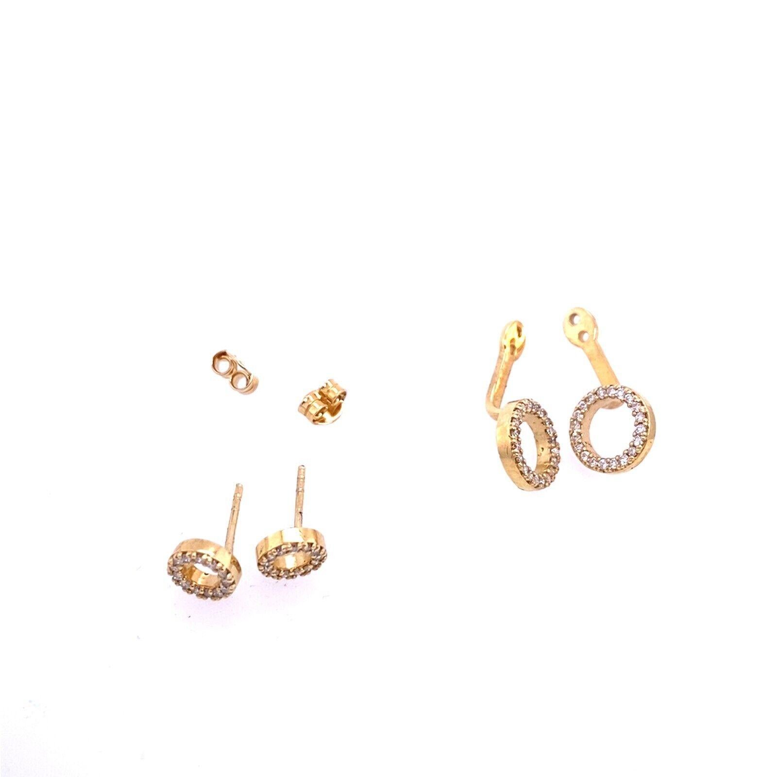 Modern New Fine Quality Drops & Studs Earring with Diamonds in 18ct Yellow Gold For Sale