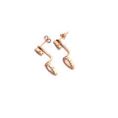 New Fine Quality Drops & Studs Earrings Set with Diamonds in 18ct Rose Gold