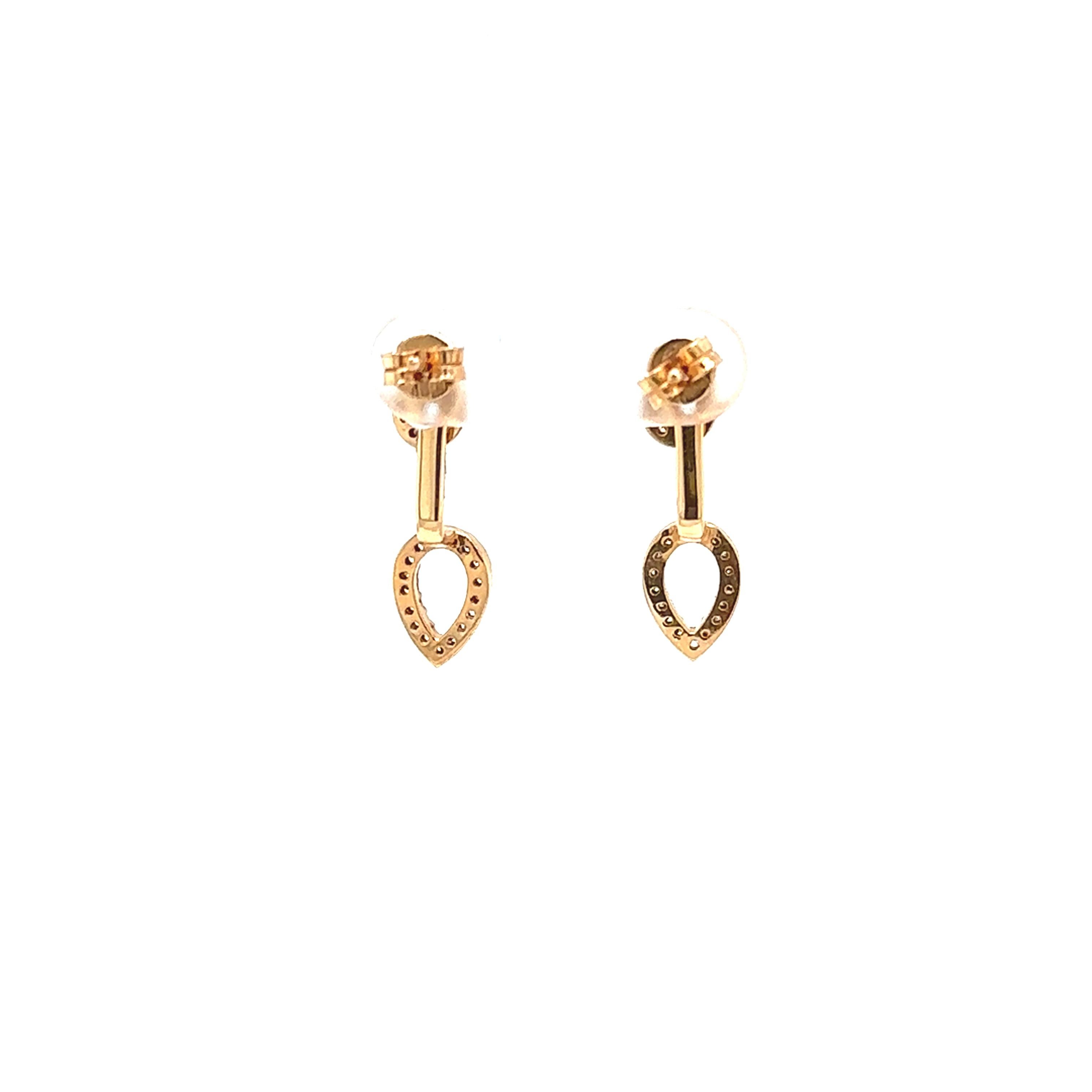 Round Cut New Fine Quality Drops & Studs Earrings Set with Diamonds in 18ct Rose Gold For Sale
