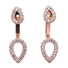 Nuevo Pendientes de gotas y pendientes con diamantes de alta calidad en oro rosa de 18 ct