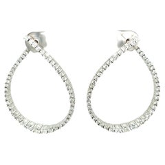 New Fine Quality Hoop Earrings Set with 2.00ct Of Diamonds in 18ct White Gold