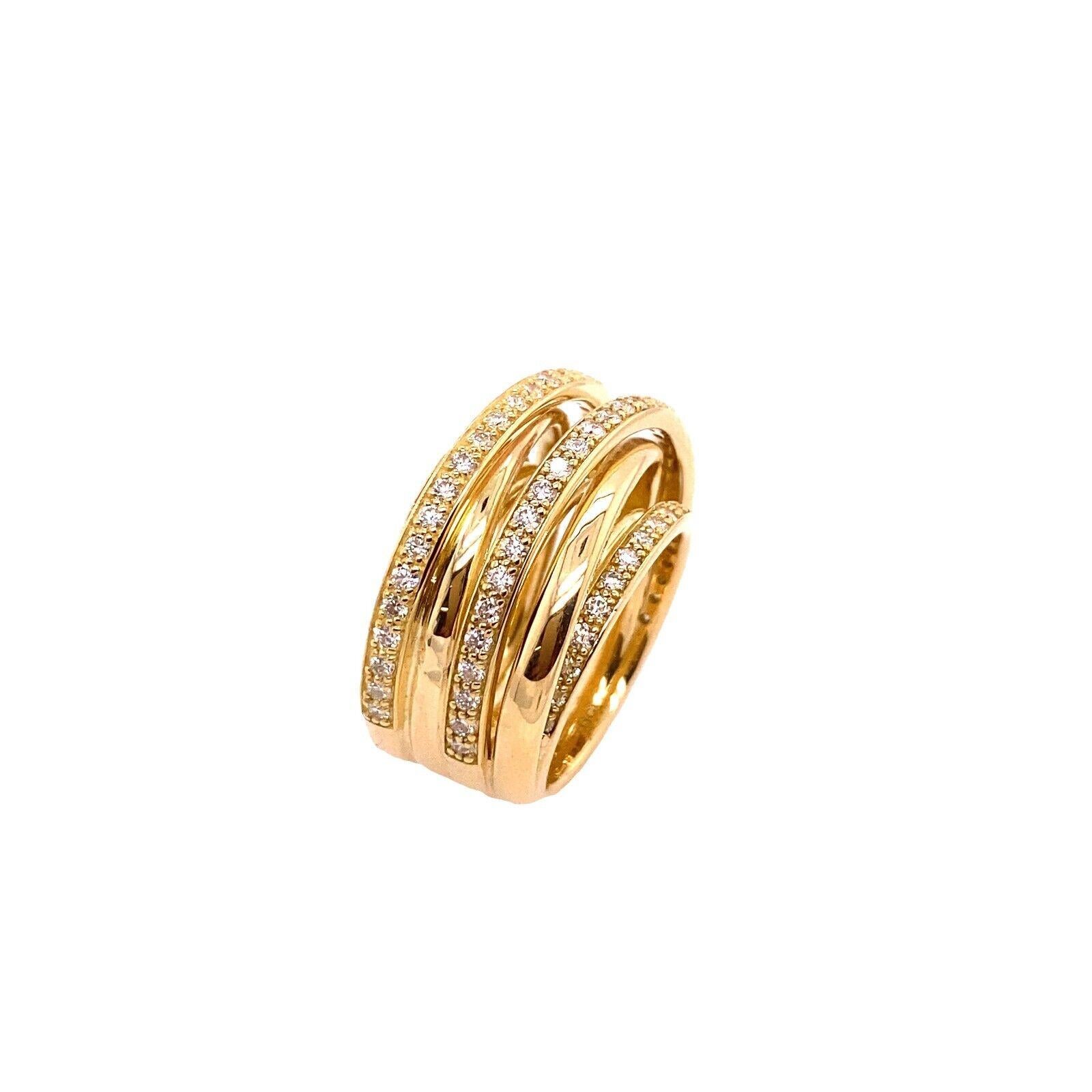 New Fine Quality Multi Strand 18ct Yellow Gold Dress Ring with 1.76ct Diamonds In New Condition For Sale In London, GB