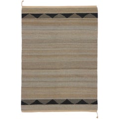 New Flat-Weave Dhurrie Rug with Contemporary Coastal Style