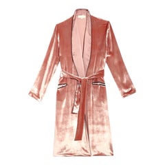 UNWORN Fleur Du Mal Blush Pink Velvet & Silk Blend Robe S/M
