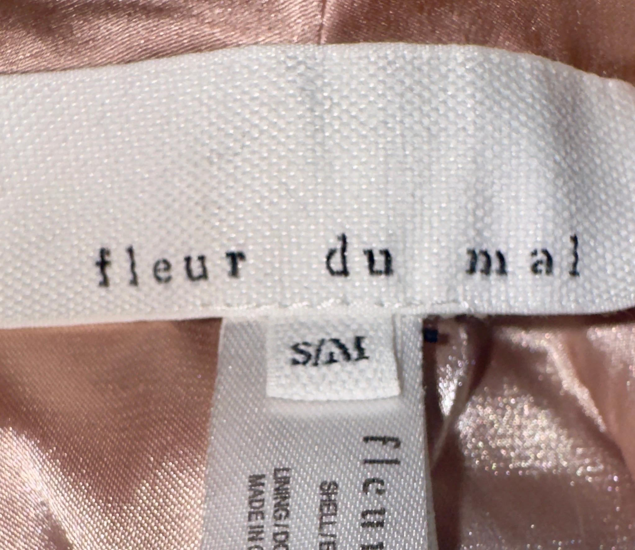 Marrone Vestaglia rosa rosa Fleur Du Mal, non indossata, in velluto e misto seta S.I.M. in vendita