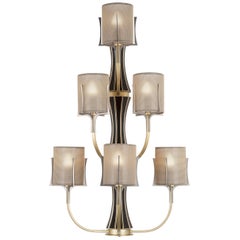 New Flow Wall Lamp 2125-GK-24 in brass and leather inlays
