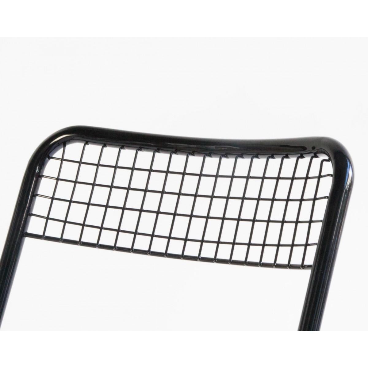 New Folding Iron Chair Black by Houtique signed by Federico Giner, Spain In New Condition In Miami, FL