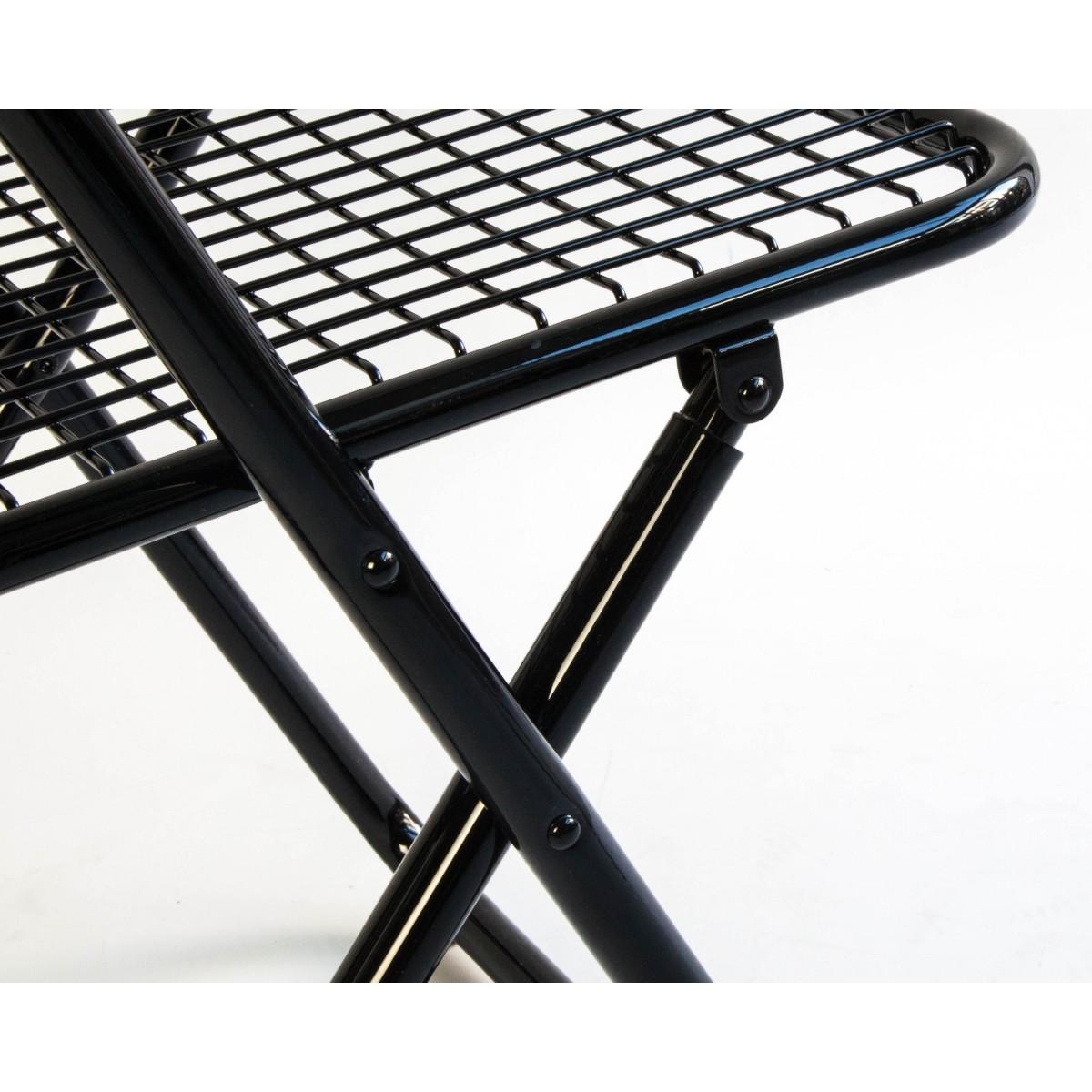 New Folding Iron Chair Black by Houtique signed by Federico Giner, Spain 3