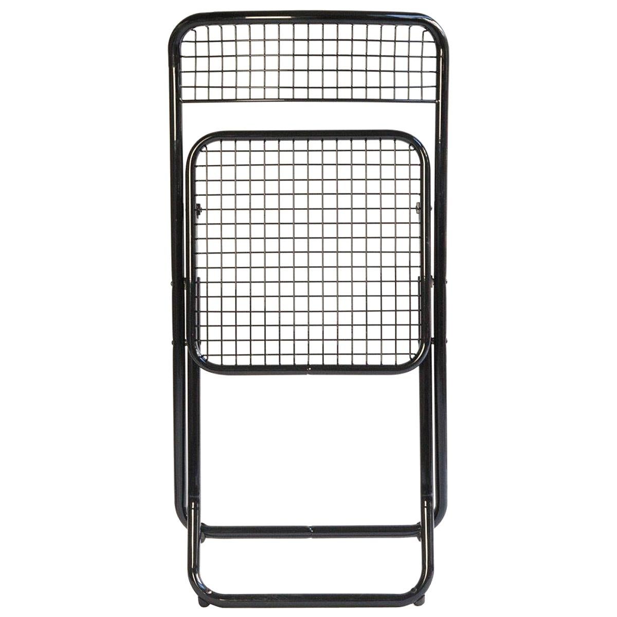 New Folding Iron Chair Black by Houtique signed by Federico Giner, Spain