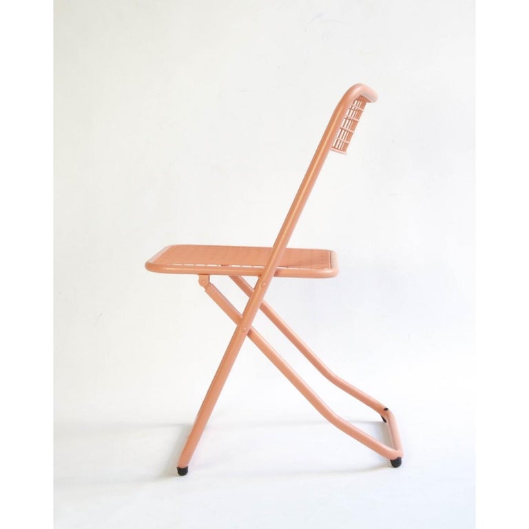Modern New Folding Iron Chair Make Up 3012 by Houtique signed by Federico Giner, Spain For Sale