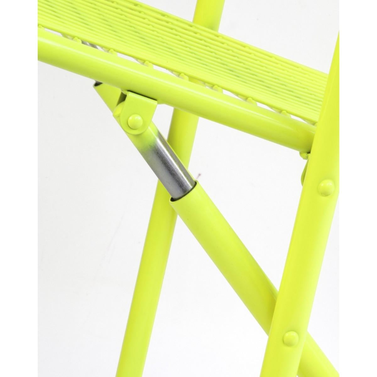 New Folding Iron Chair Yellow 1026 by Houtique & Masquespacio Signed In New Condition In Miami, FL