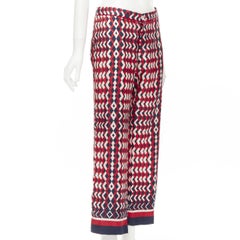 new FOR RESTLESS SLEEPER FRS 100% silk blue red geometric print pants L