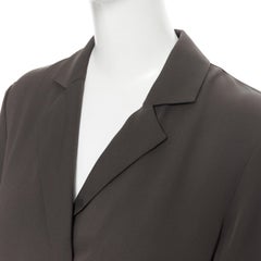 new FRAME Dark Moss green 100% silk spread collar popover shirt blouse XS
