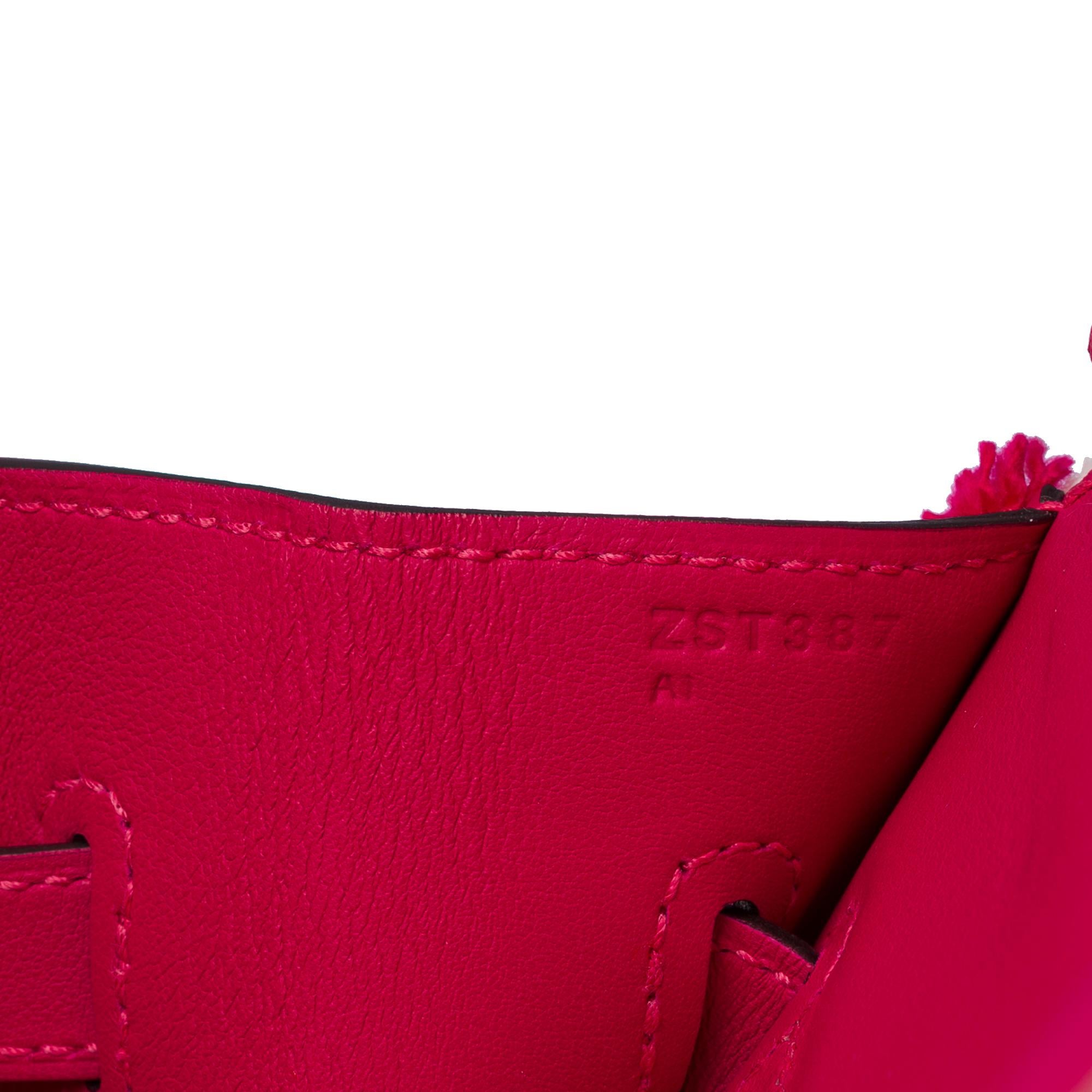 Neu Fray Fray Hermès Birkin 35 Handtasche in beige Leinwand / rosa Swift Leder, SHW im Angebot 2