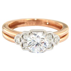 New Frederic Sage 0.09ctw Diamond Double Row Two Tone Semi Mount Ring in 14K