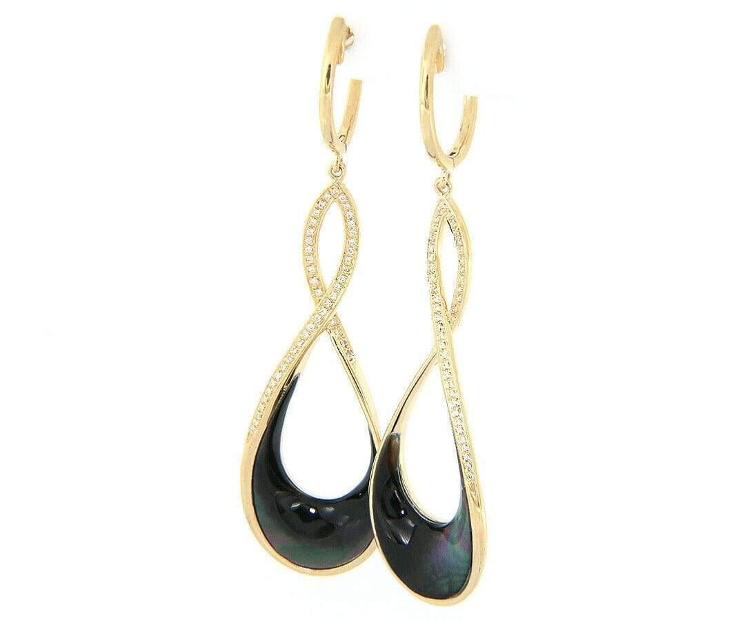 New Frederic Sage 0.19ctw Diamond Eternity Black Mother of Pearl Dangle Earrings in 14K

Frederic Sage Diamond Eternity Black Mother of Pearl Dangle Earrings
14K Yellow Gold
Diamonds Carat Weight: Approx. 0.19ctw
Dangle Dimensions: Approx. 14.0 X