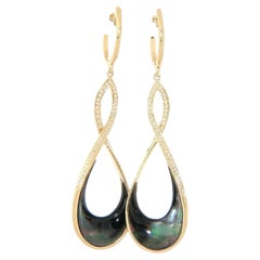 New Frederic Sage 0.19ctw Diamond Eternity Black Mother of Pearl Dangle Earrings New Frederic Sage 0.19ctw Diamond Eternity Black Mother of Pearl Dangle Earrings