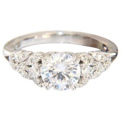 Used New Frederic Sage 0.32ctw Diamond Leaf Motif Semi Mount Ring in 14K White Gold