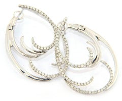 New Frederic Sage 0.90ctw Diamond Wave Crawler Earrings in 14K White Gold