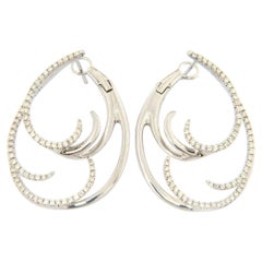 New Frederic Sage 0.90ctw Diamond Wave Crawler Earrings in 14K White Gold