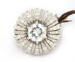 New Frederic Sage 1.45ctw Diamond Rose Flower Semi Mount Ring in 14K White Gold