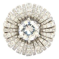 New Frederic Sage 1.45ctw Diamond Rose Flower Semi Mount Ring in 14K White Gold