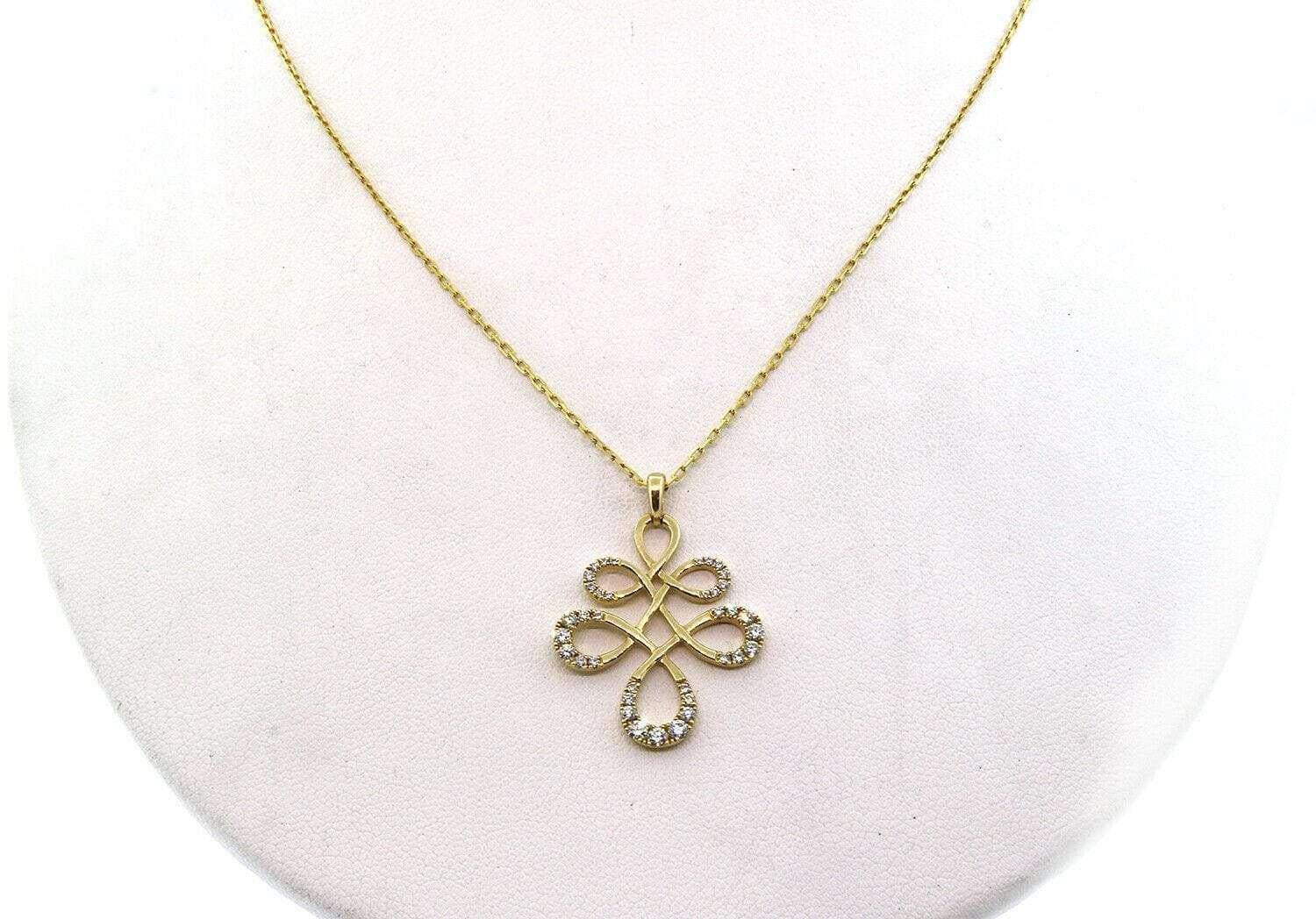 New Frederic Sage Diamond Swirl Pendant Necklace in 14K For Sale 1
