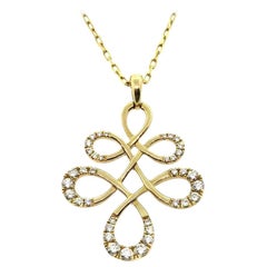 New Frederic Sage Diamond Swirl Pendant Necklace in 14K