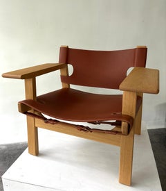NEW Fredericia Spanish Chair in Cognac Saddle Leather and Oiled Oak