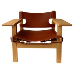NEW Fredericia Spanish Chair in Cognac Saddle Leather and Oiled Oak