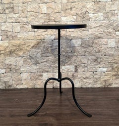 New French Cast Iron Black Bistro Table With Iron Top