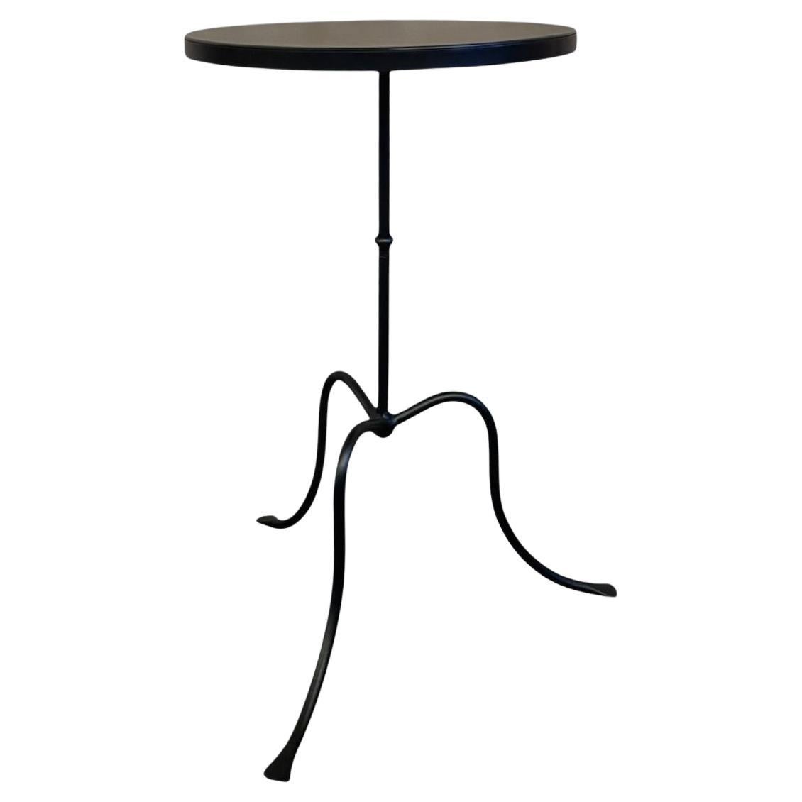 New French Cast Iron Black Bistro Table With Iron Top For Sale