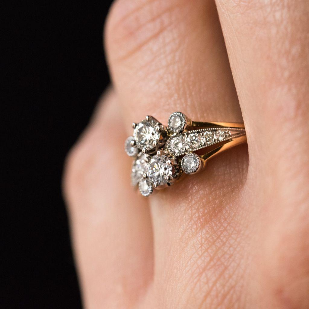 French Charming Diamond Gold Ring 1