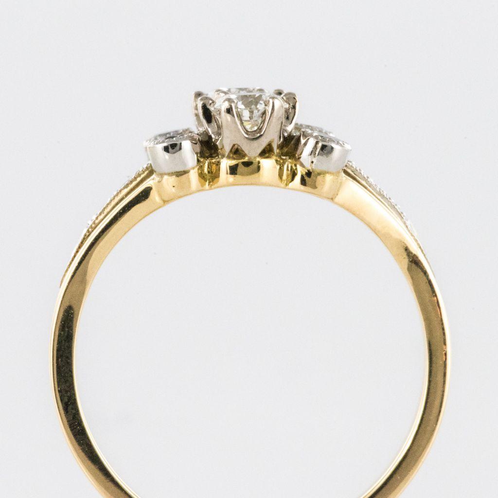 French Charming Diamond Gold Ring 2