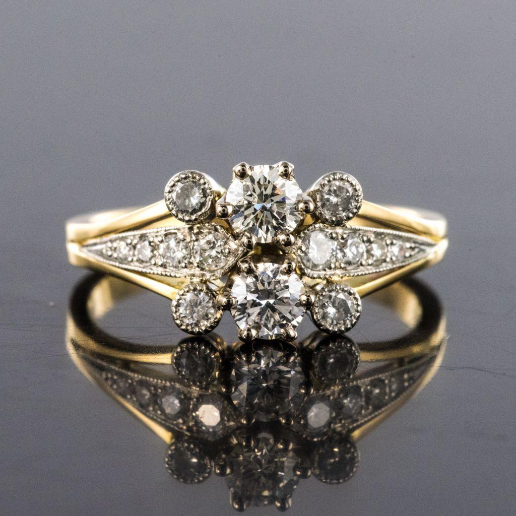 French Charming Diamond Gold Ring 7
