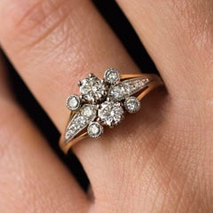 French Charming Diamond Gold Ring