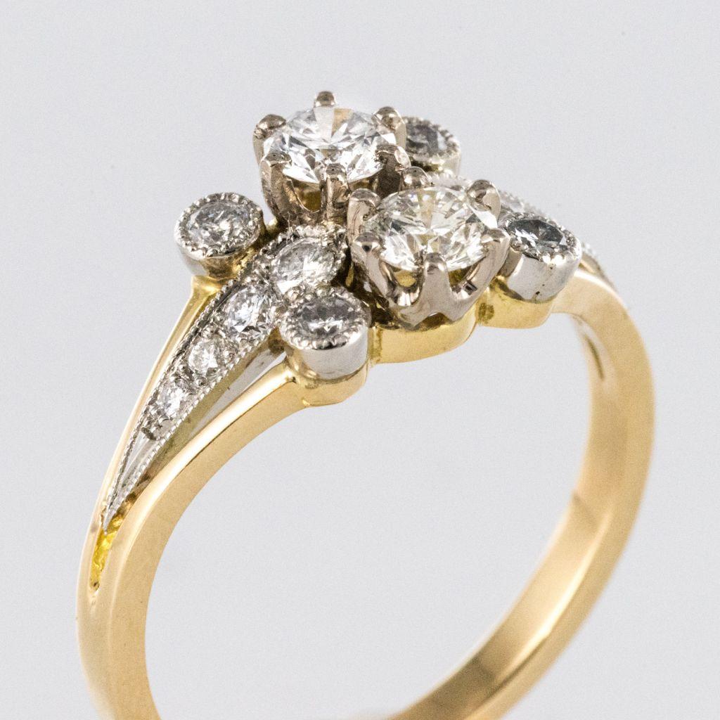 Women's French Charming Diamond Gold Ring