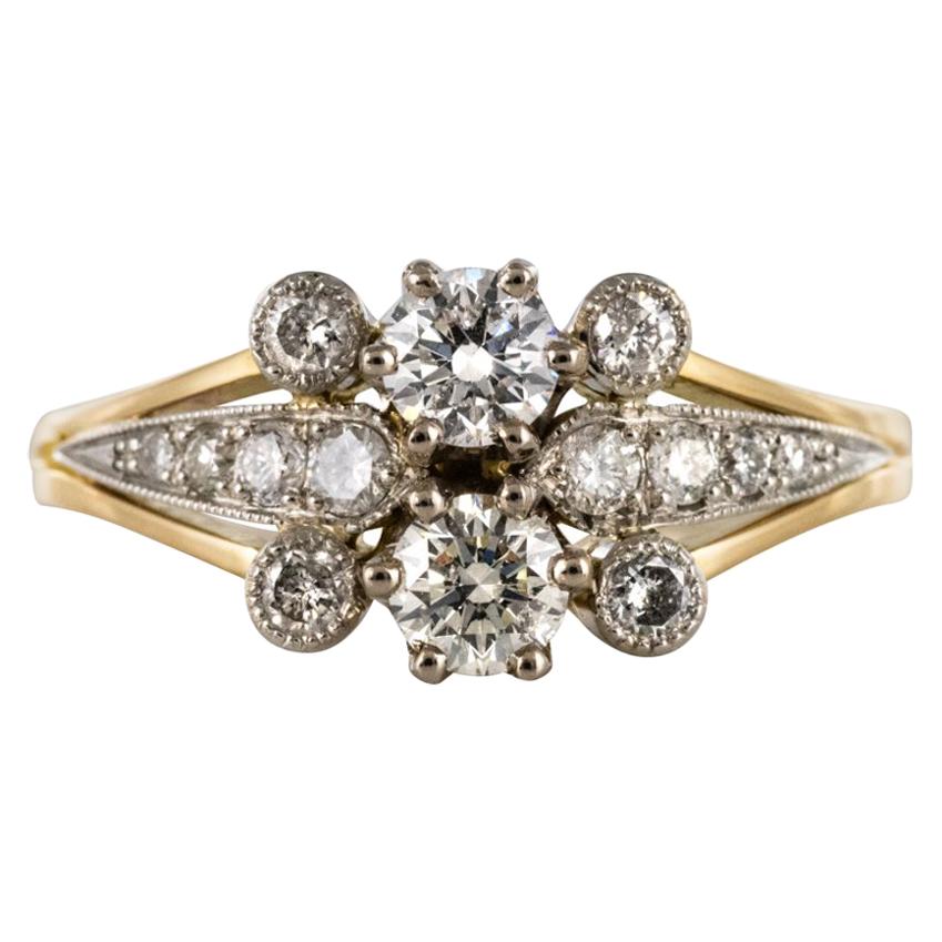 French Charming Diamond Gold Ring