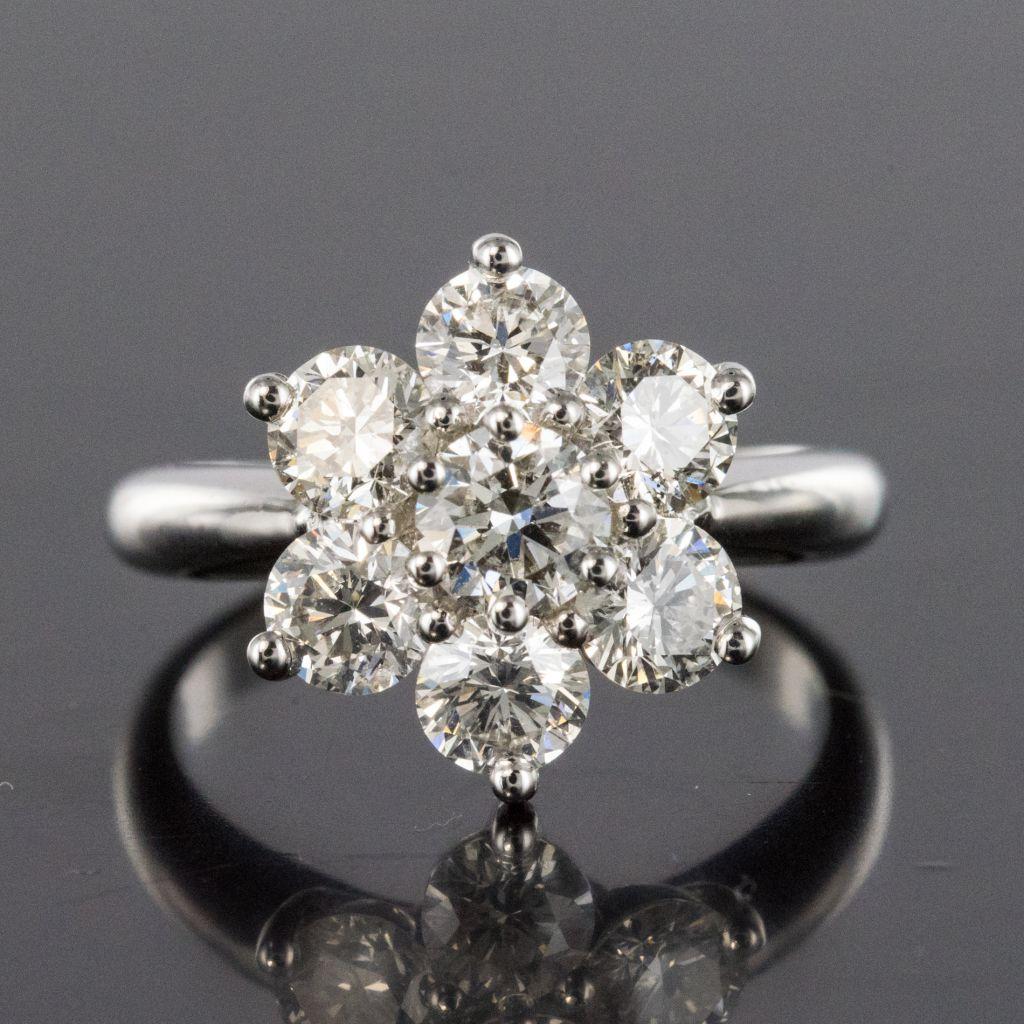 New French Diamond Platinum Engagement Ring 5