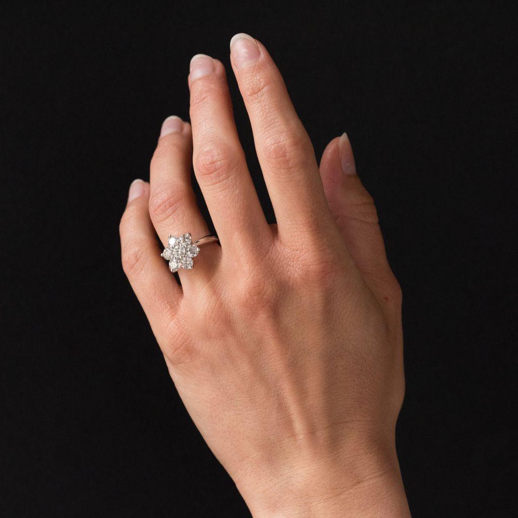 New French Diamond Platinum Engagement Ring 6