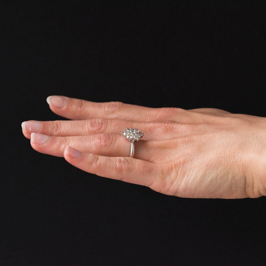 New French Diamond Platinum Engagement Ring 7